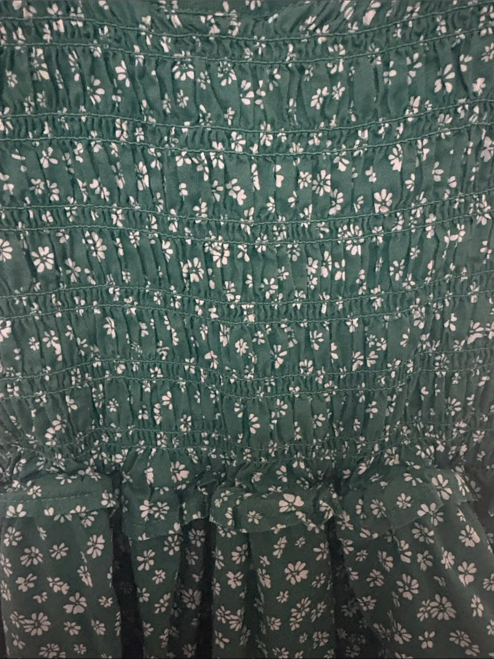 4T GAP Green Floral Smocked Waist Dress